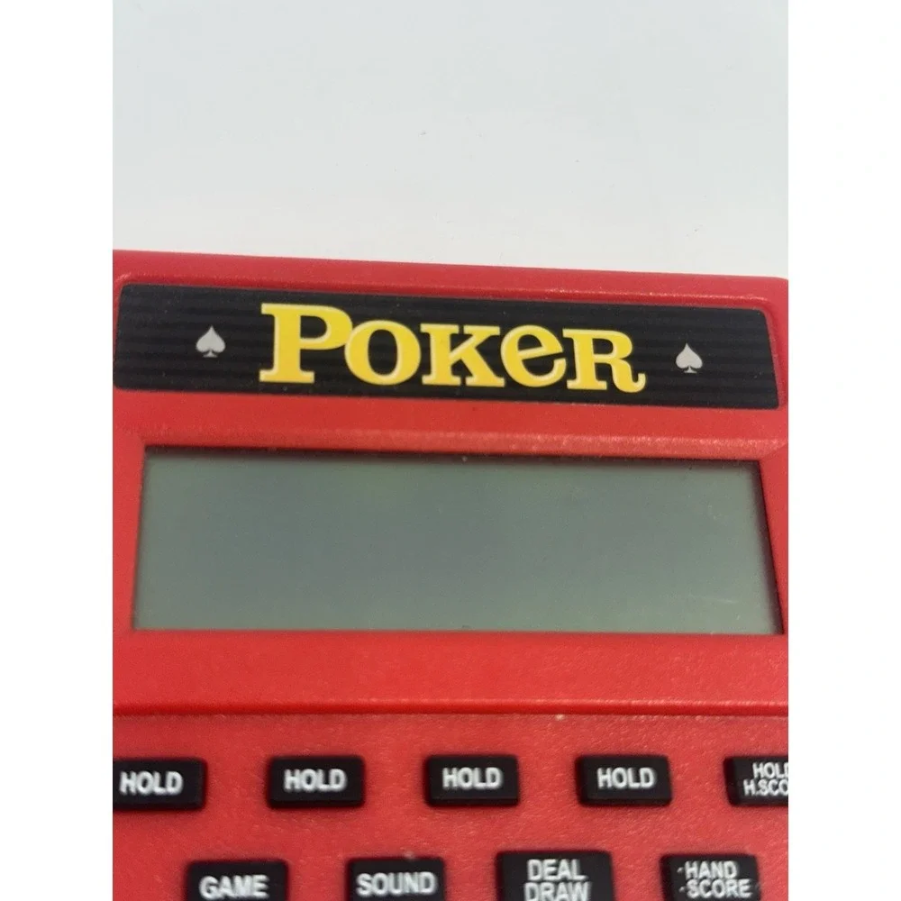 5-in-1 Hand Held Poker Game - 0.625 in long x 3.875 wide x 3.375 high, Red